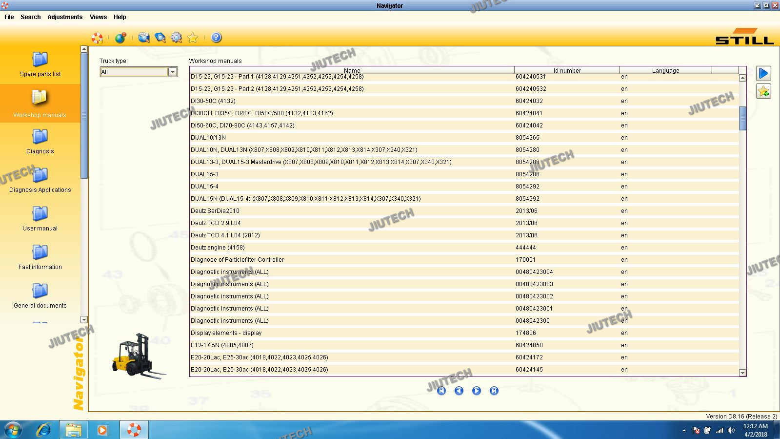 Original for Still Forklift Diagnose Tool Canbox with 8.21 Navigator Software for STILL Forklift Scanner Tools and F110