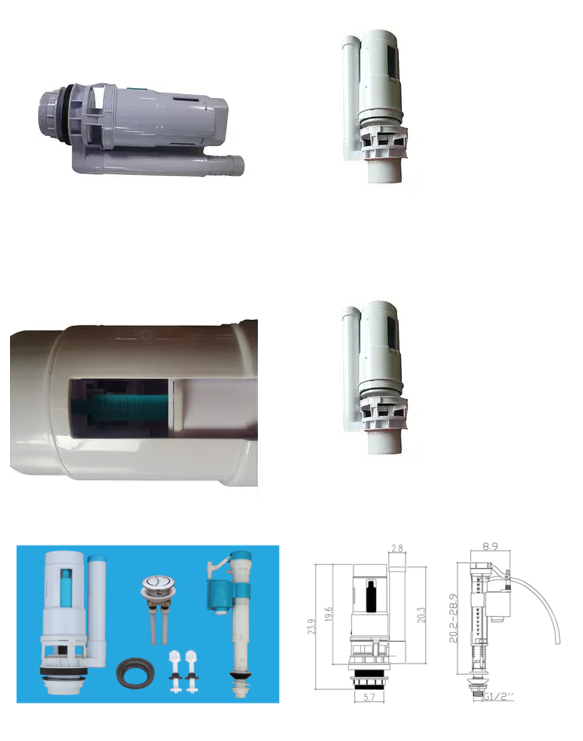 Embedded Toilet Water And Flush Valve Bottom Entry Inlet Fill Valve Modern Design