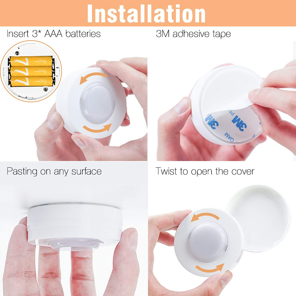 LED Motion sensor Lights,Wireless Battery-Powered LED Cabinet Light