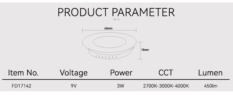 3CCT Led Cabinet Light 3W 450lm Kitchen Cabinet Lighting 2700K 3000K 4000K