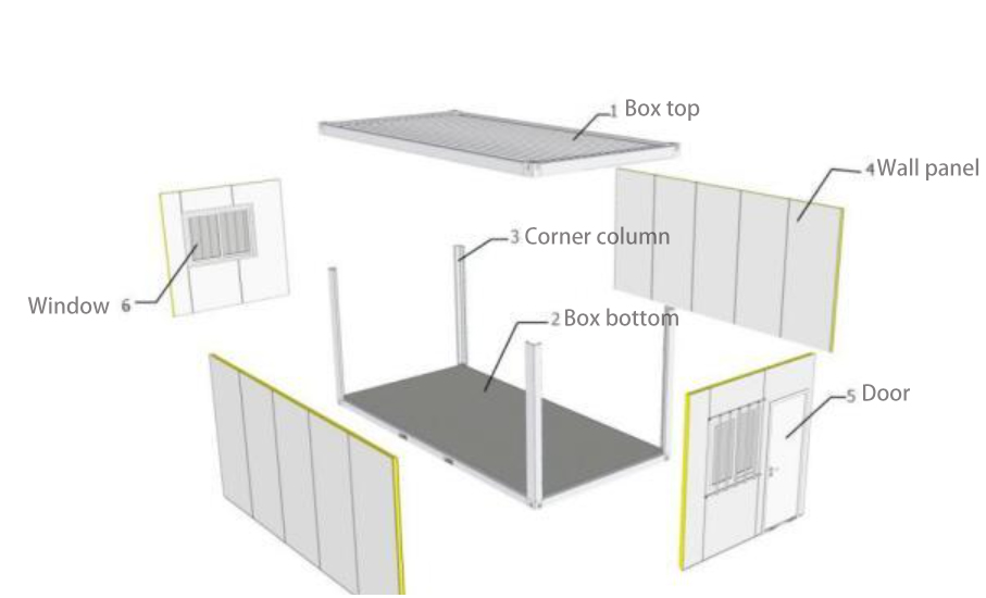 Mini Prefabricated Container House Graphic Design with Plastic Steel Window