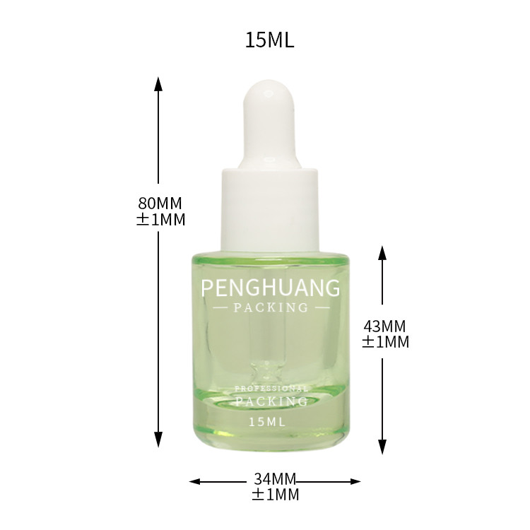 Screen Printing 15ml Glass Serum Bottle Cosmetic Packaging Jar