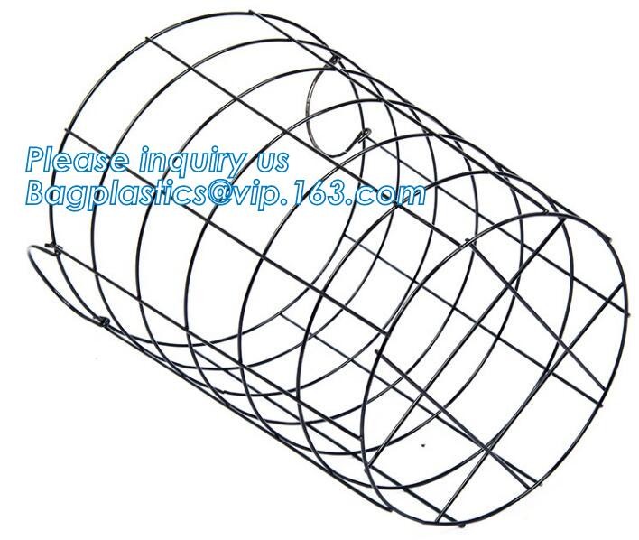 Customized Wire Diameter Stock Pot Cooking Wire Mesh Metal Storage Basket, Industrial Metal Wire Storage Basket With Han