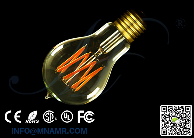 Wholesale Gold Tint Victorian Style 8watts LED Filament Bulb E26 E27 Dimmable 50W Equivalent