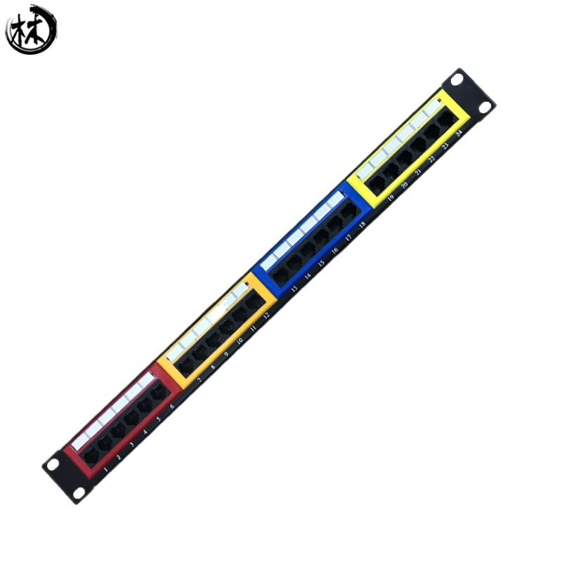 19" cat5eb utp 24 colourful port patch panel with cat5e cable cat5e rj45 for network cabinet