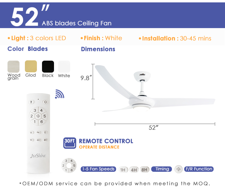 Effortless Home Upgrade with 3 ABS Plastic Blades LED Ceiling Fan and Stylish Design