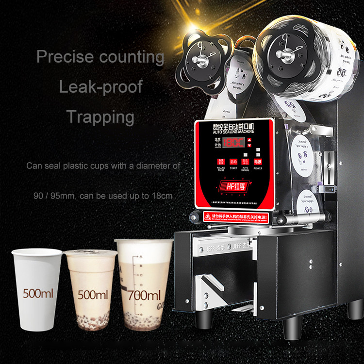 High Speed PET Automatic Bubble Tea Cup Sealing Machine 110V 50Hz 200kg