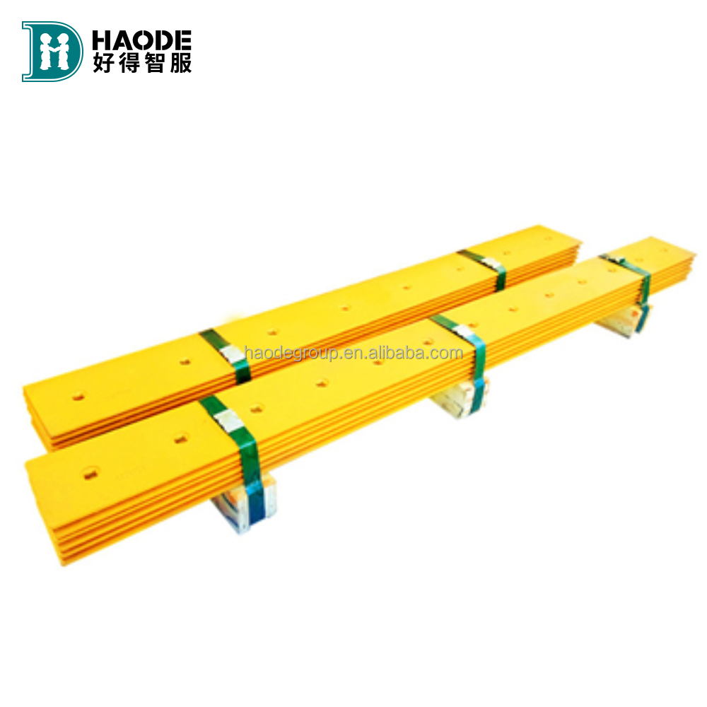 HAODE Manufacture SD13/SD16/SD22/SD32/SD42 Double Bevel Flat Motor Grader Blade Cutting Edge in Yellow