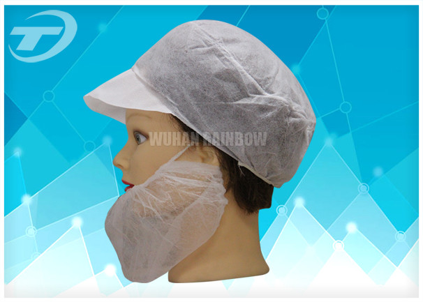 Polyester Disposable Face Mask With Ear Loops Beard Cover Double Elastic