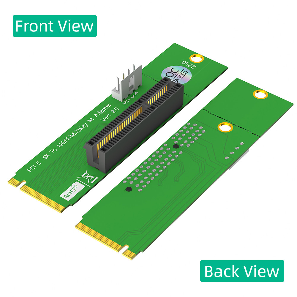 PCI Express PCI-E 4X to NGFF M.2 PCIe Riser Card X4 to M2 Key M Adapter Indicator for Crypto
