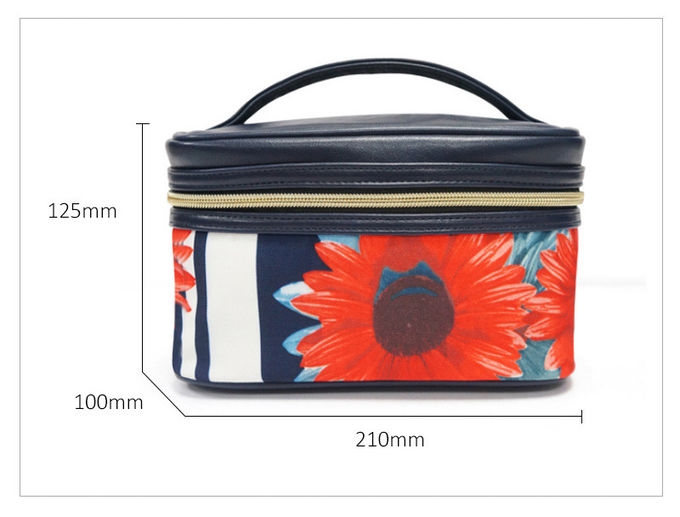 High Quality Waterproof PU Washing Travel Cosmetic Bag with Handle