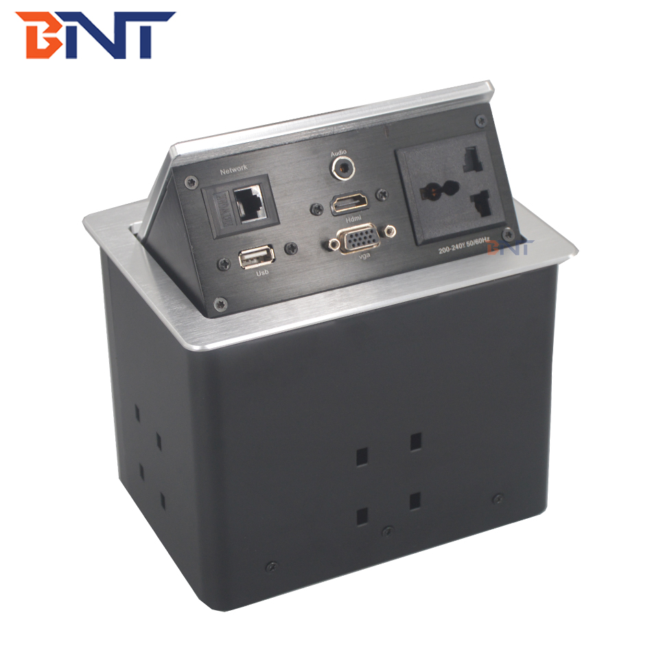 Conference solution drawing silver aluminum alloy desk power socket outlet