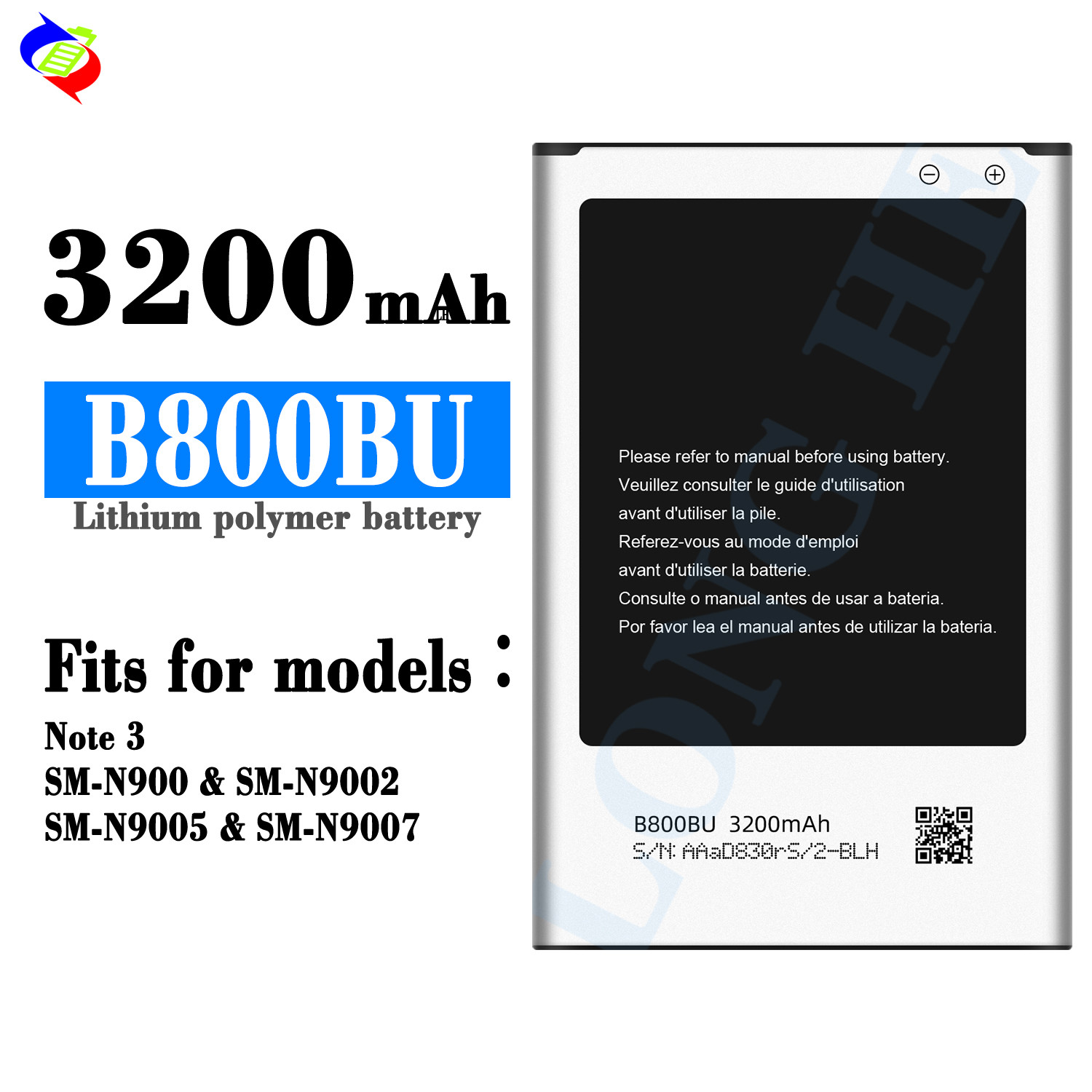 Mobile Phone Battery for samsung Note 3 Battery N9000 B800bu