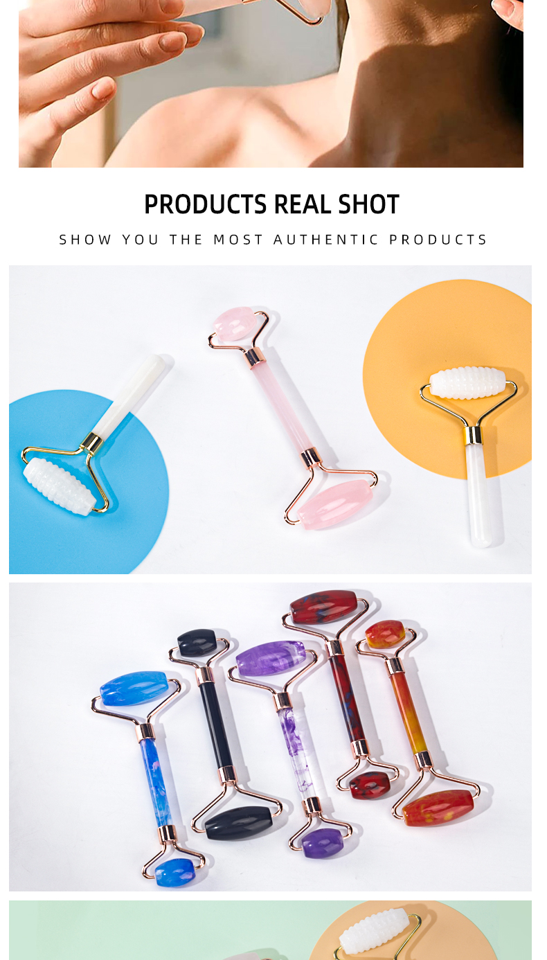 Double Head Face Jade Roller 36g 18g Gua Sha Jade Roller Set Free Sample