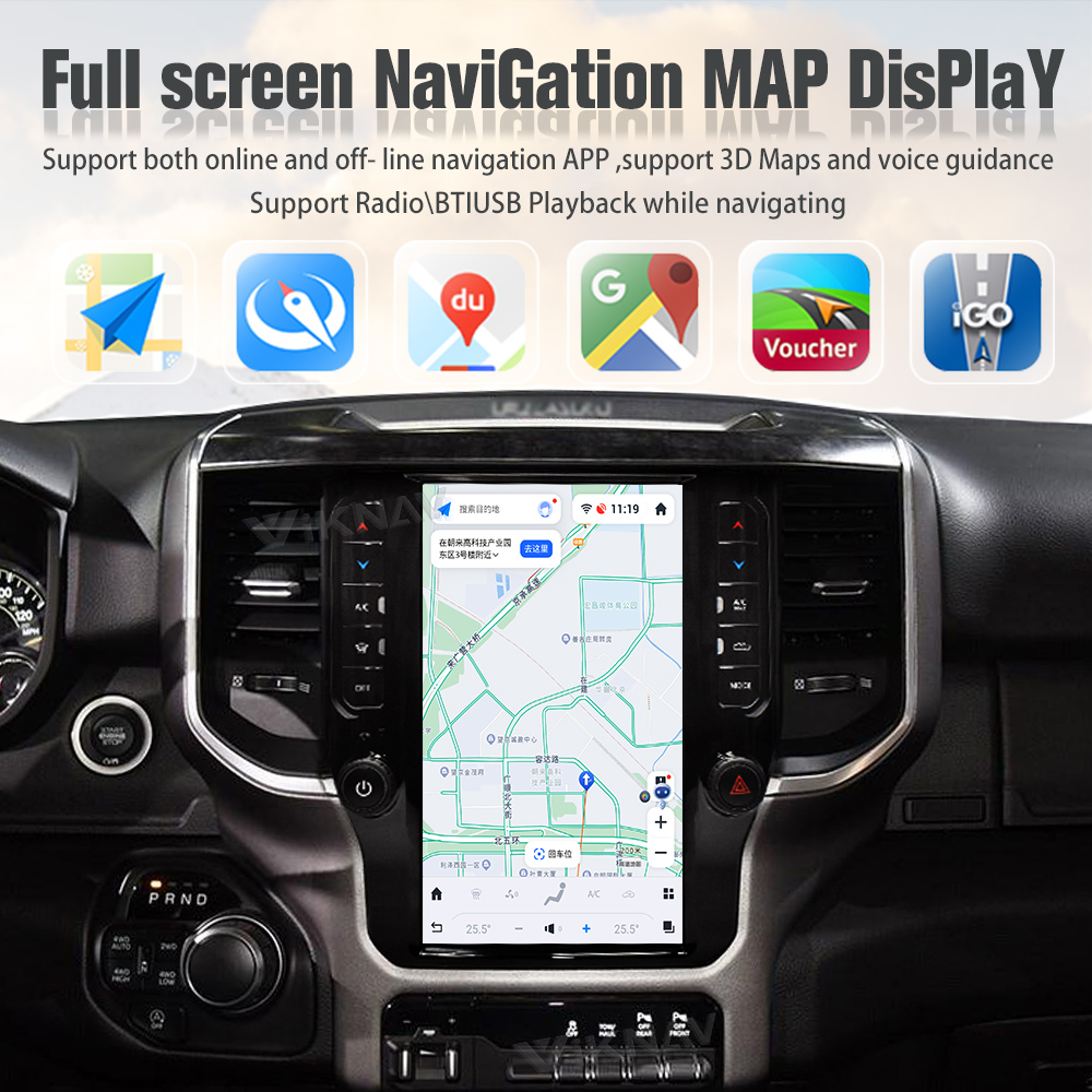 Viknav Car Radio For Dodge Ram (2020 2021 2022 2023) 11.8 Inch Android13 Auto Touch Screen GPS Head Unit Multimedia Play