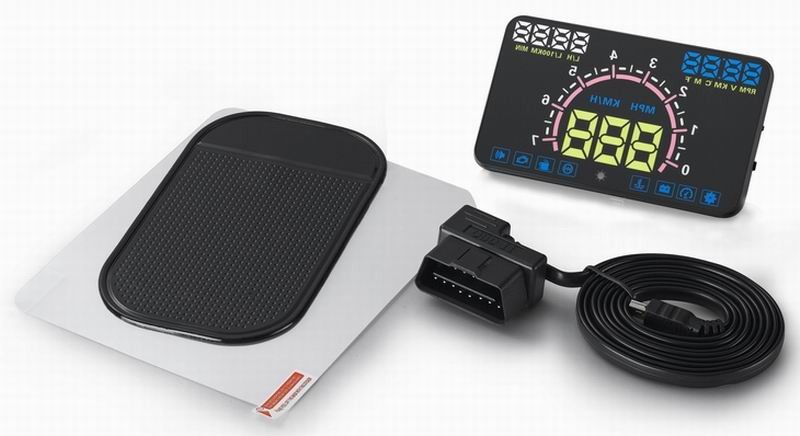 Ouchuangbo 5.8 inch hud head up diplay with OBD2 Interface Plug & Play ES350 Vehicle-Mounted Speeding Warning Alarm