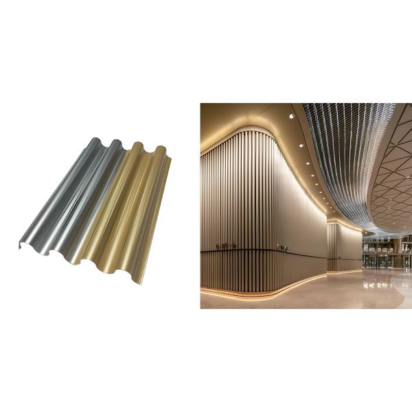 Acid Resistance Corrugated Aluminum Cladding Panel 6063 Alloy Durable Lightweight Exterior Wall Covering Material for Commercial Buildings