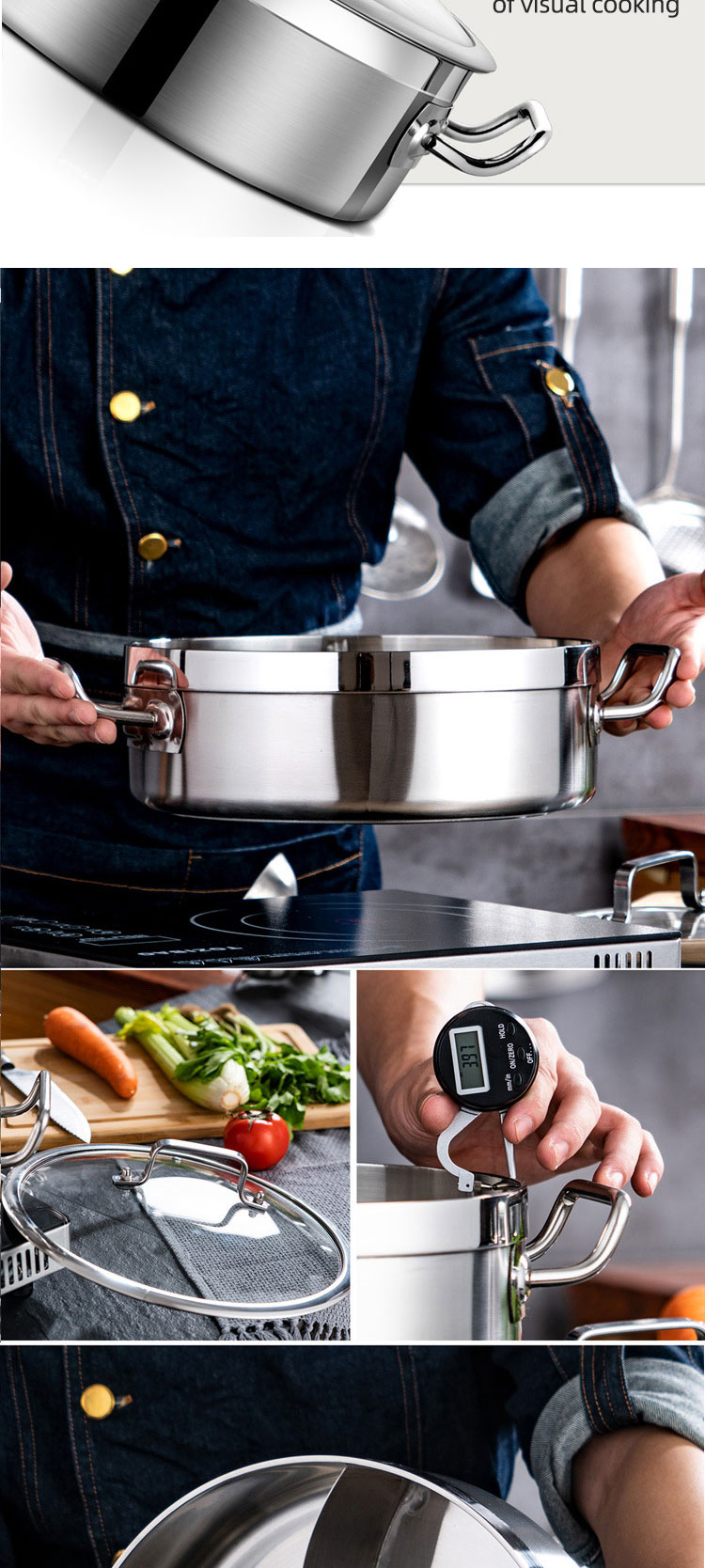 Direct Selling Food Food Grade 304 Stainless Steel Cookware Induction Cooking Pot Multipurpose Hot Pot Soup Pot With Divider