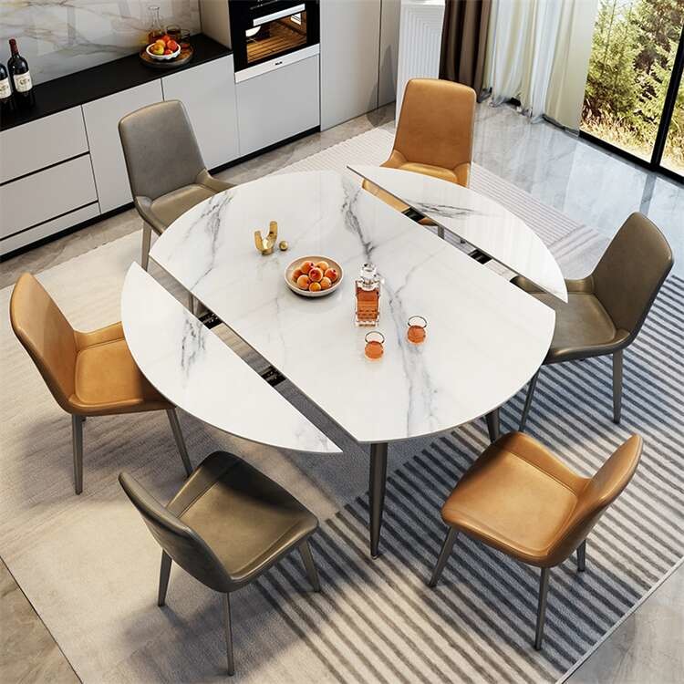 Dining Table Set With Sintered Stone Table Top marble Dining Tables And Chairs Set