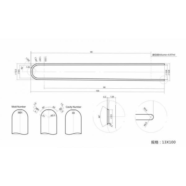 PET Tube For Blood Test Tubes 13*75mm 13*75mm 16*100mm Transparent Test Tube