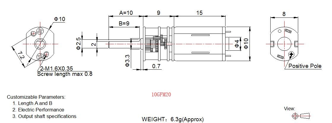 10mm Diameter Door Lock Mini DC Motor , 1.5v 3v DC Gear Motor For Smart Door Lock