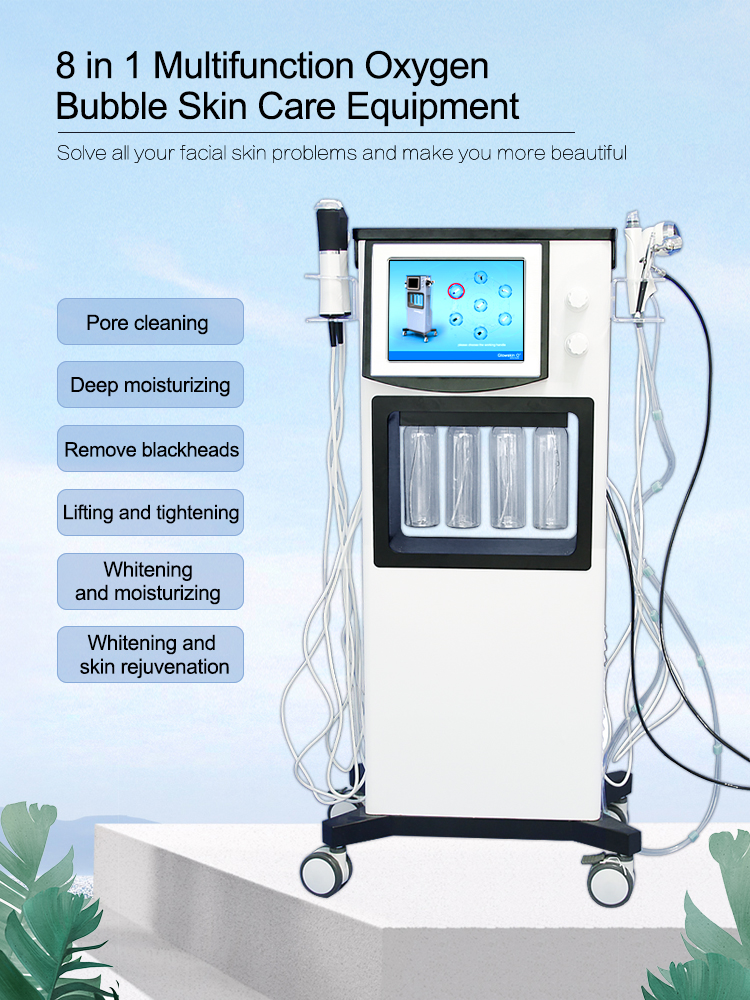8 in 1 multifunctional water peel microdermabrasion facial machine for acne treatment