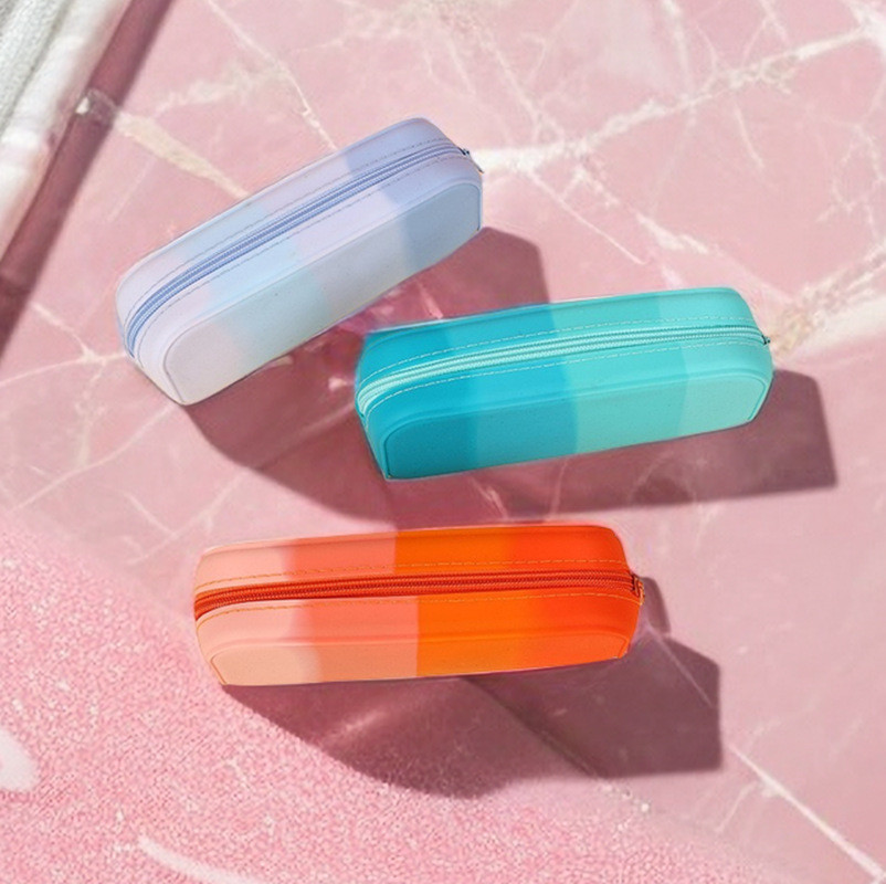 Zipper Silicone Pencil Holder BPA Free Great Durability for School Supplies Office College Teen Girls Adults