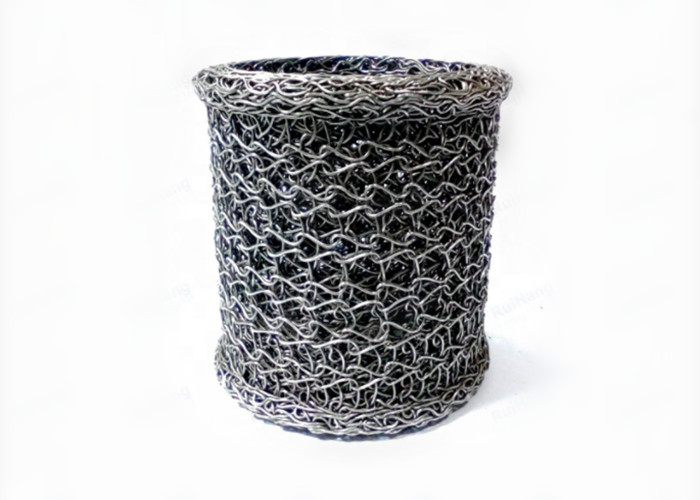 Dia 50*20mm Brass Compressed Knitted Mesh 98% Filter Square Hole
