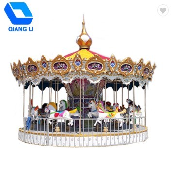 Fashion Classic Fairground Rides , Luxury Amusement Park Carousel For Children