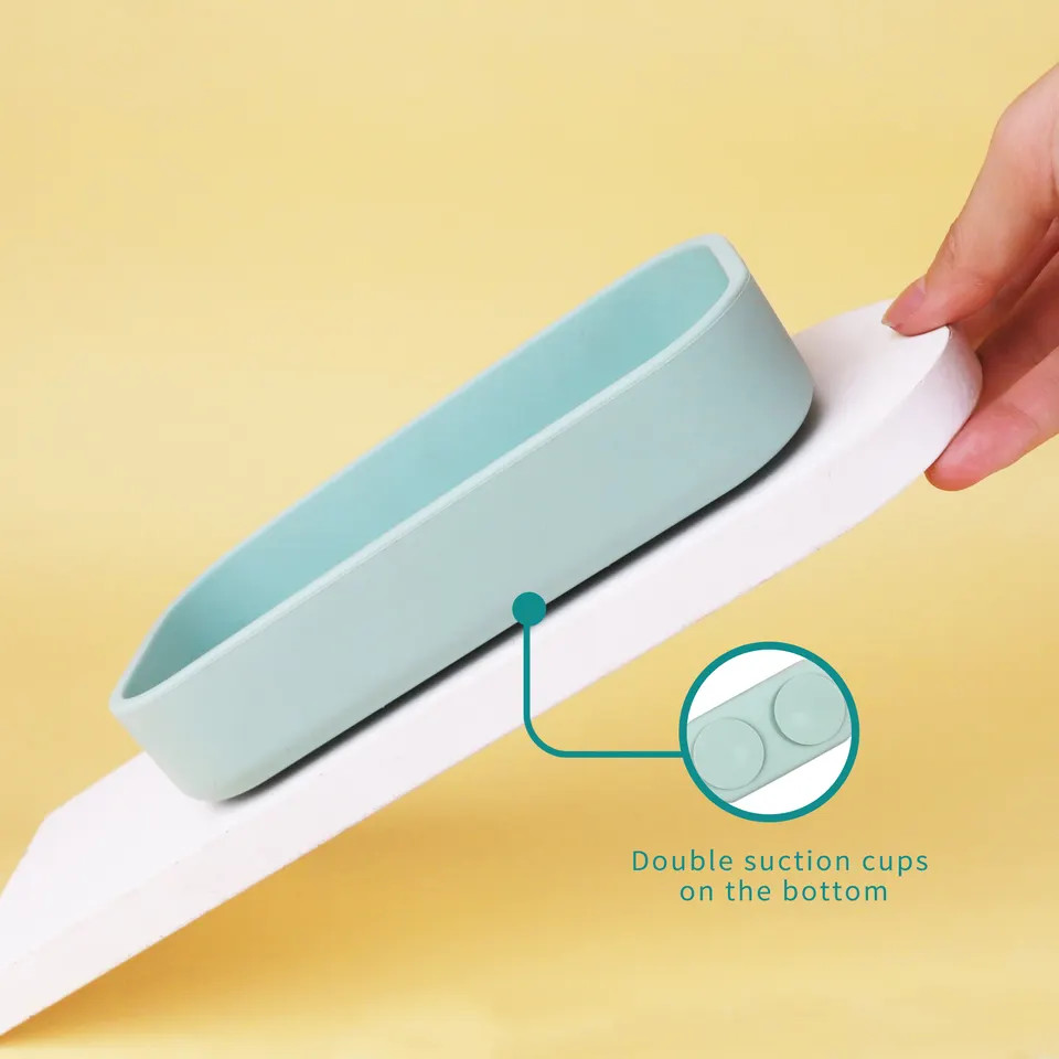 Leakproof Odorless Silicone Food Storage Containers 3 Compartments