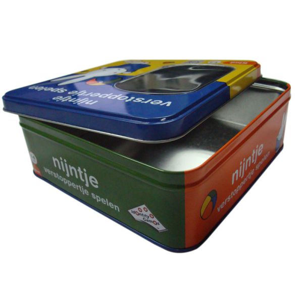 Empty Gift Tins With Oval Window On Lid , Rolled Out Lid And Bottom
