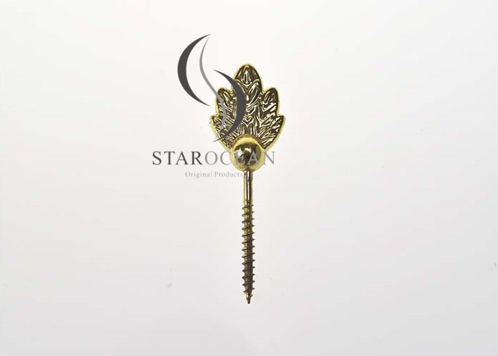 Floral Pattern Coffin Decorative Screws 45mm or 55mm Metal Section Length PS07