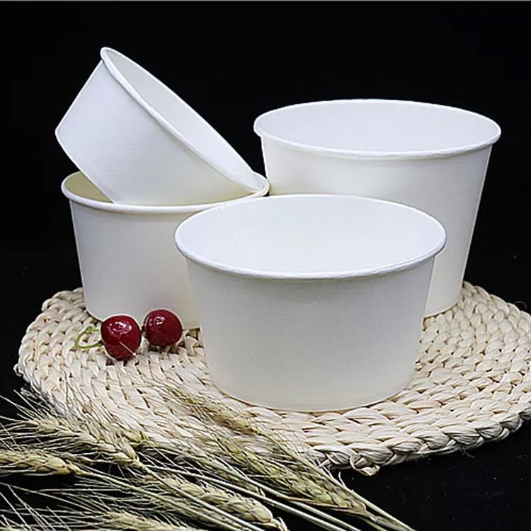 22oz Newest Design Custom Logo Lunch Bowl White Soup Paper Take Away Bowls Food Container Paper Craft Bowl