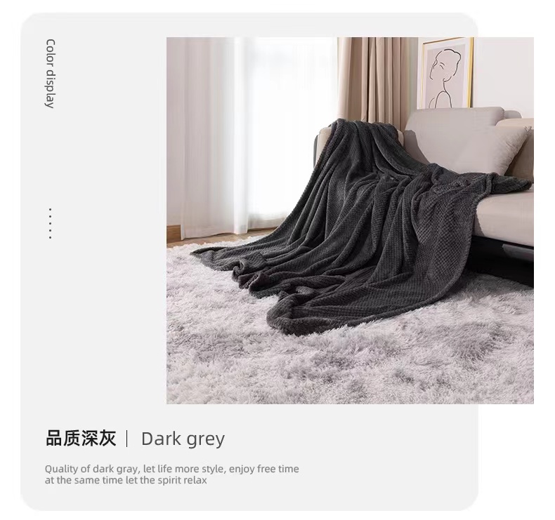 Office Nap Flannel Coral Fleece Throw Warming Blanket for Winter Customized Design