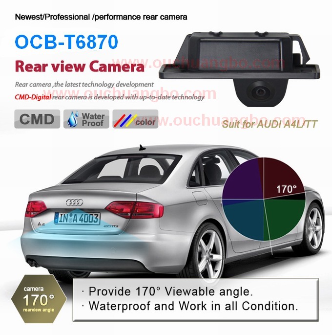 Ouchuangbo Waterproof Car rear view night vision camera Audi A4L /TT OCB-T6870