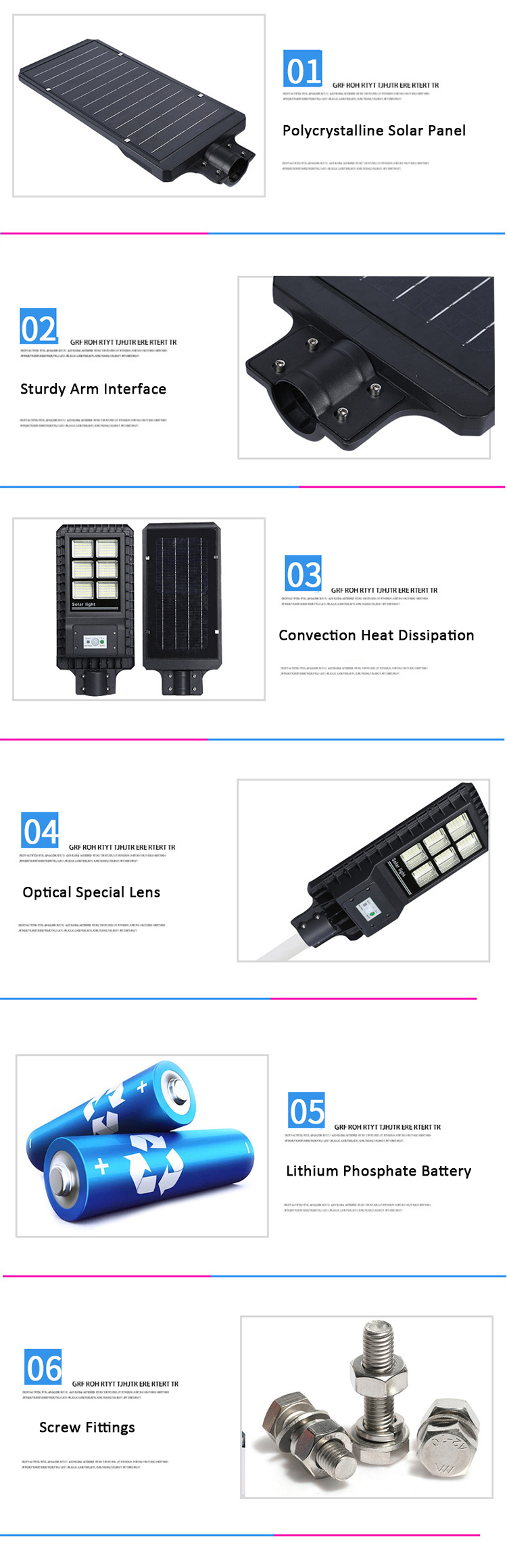 60W 120W 180W Solar LED Street Light With Remote Control Induction