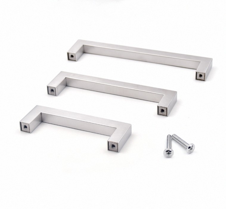 Modern 192mm Simple Brushed Aluminium Chrome Silver Furniture Handle