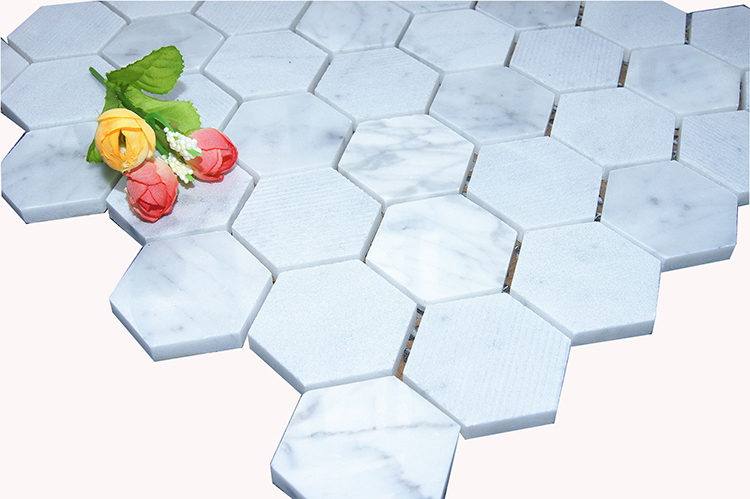 Hot sale hexagon crystal white marble mosaic wall tile for backsplash,kitchen,bathroom,shower