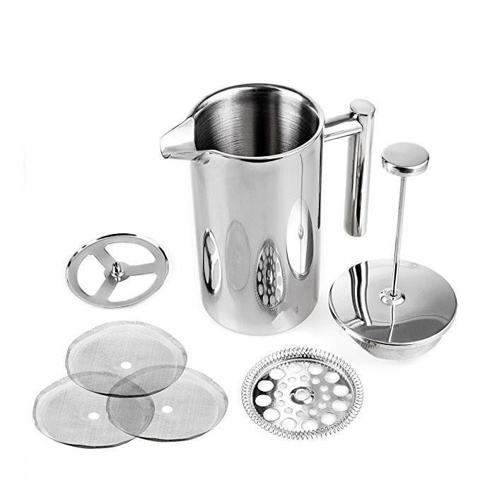 Sustainable Insulated French Press Coffee Maker Stainless Steel Coffee Pot