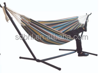 Cotton Outdoor Folding Hammock Mold Resistant Double Hammock With Stand