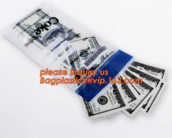 Security plastic bag with adhesive tape for cash, plastic money bag, Security Money Cash Bag For Airport/Bank and police