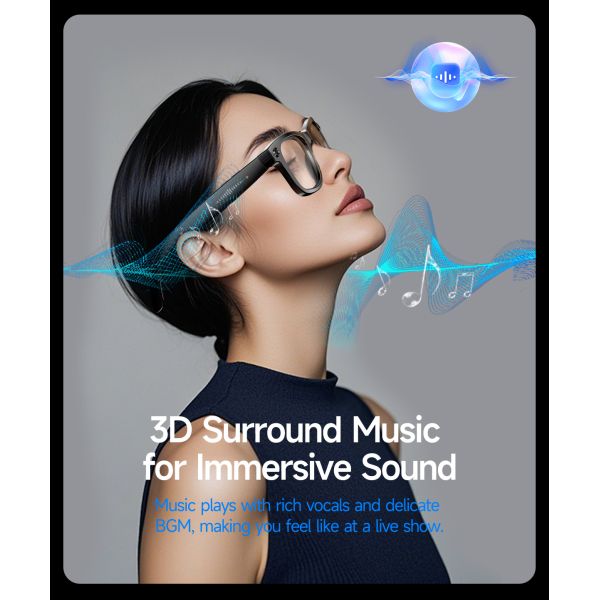 AI Smart Glasses With 8MP Camera, Real-Time Translation, 4K Video & Dual Microphone Noise Cancellation, Voice Assistant, For Travel, Vlogging,