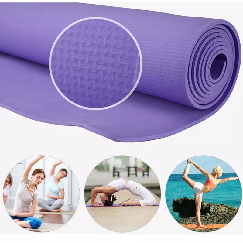 6MM TPE Yoga Mats, Environmentally friendly mat, Soft Anti Slip Sports Fitness, Exercise, Pilates Mats Style Color-P