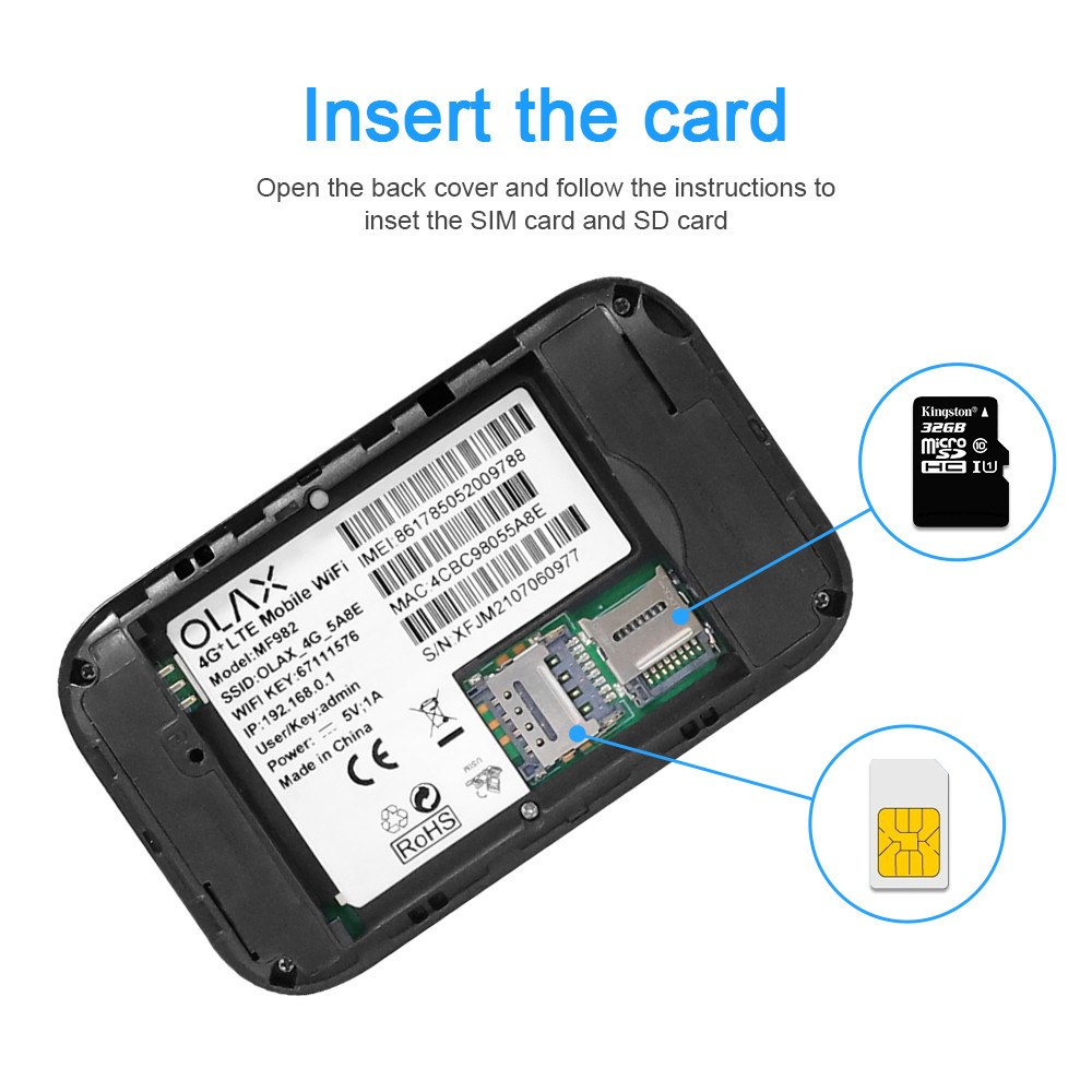 Mobile Cat4 Black MIFI Wifi Router OLAX MF982 Portable Mifi Device