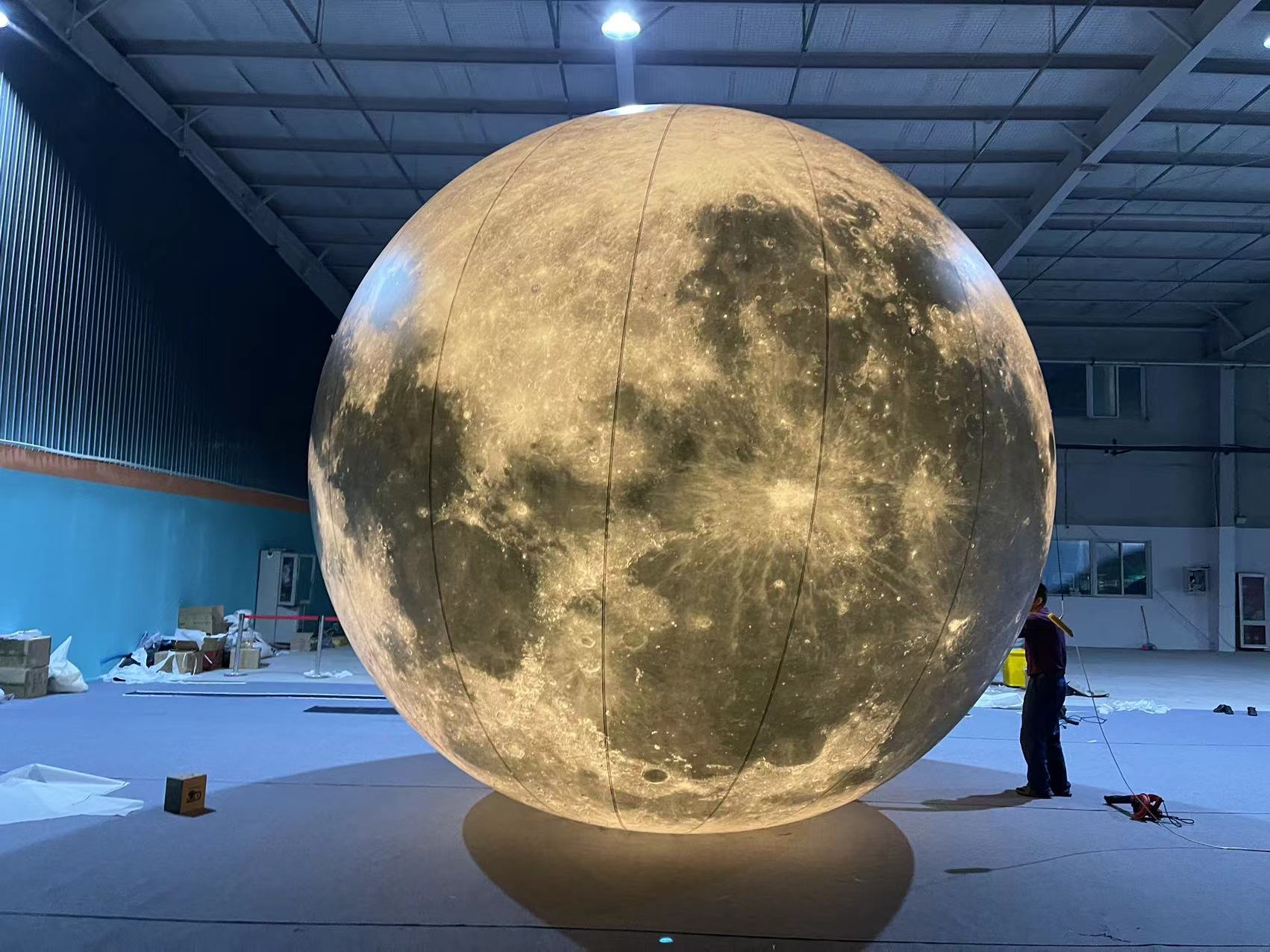 Giant Advertising Inflatable Moon Model With Led Light / Large Inflatable Moon Balloon For Decoration