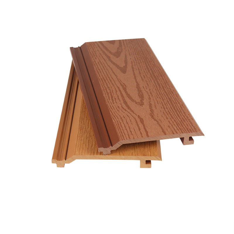 Waterproof 145x20.5mm Wood Plastic Composite Cladding Panel Brown WPC Outdoor Wall Panel For Garden