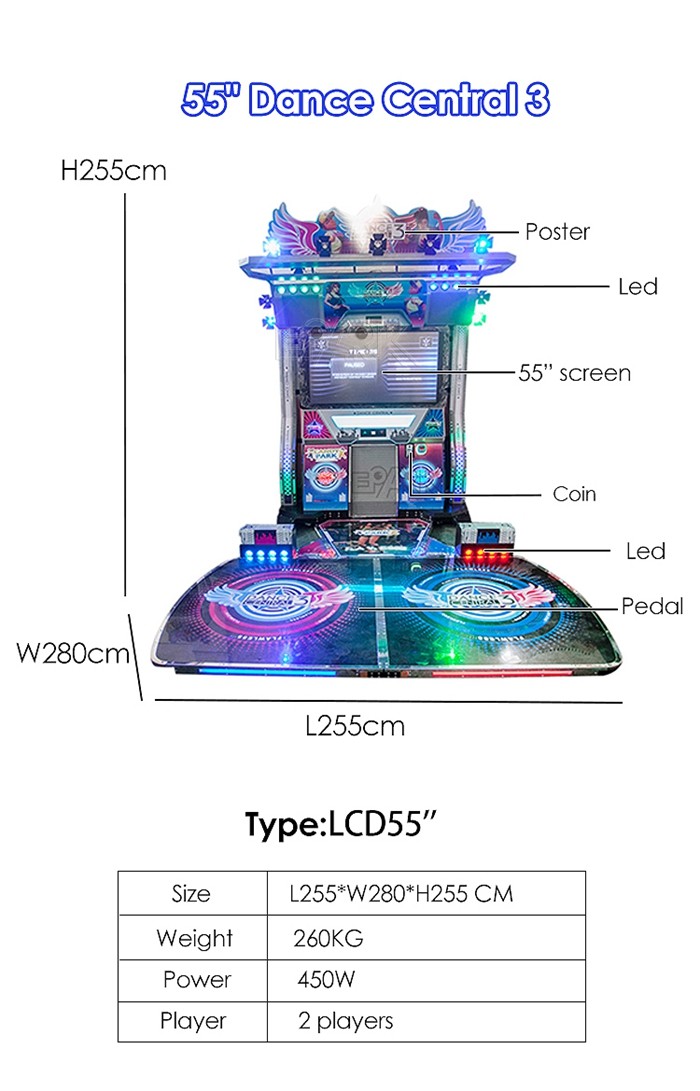 55" 3 Generation Disco Dance Machine For Shopping Mall Entertainment