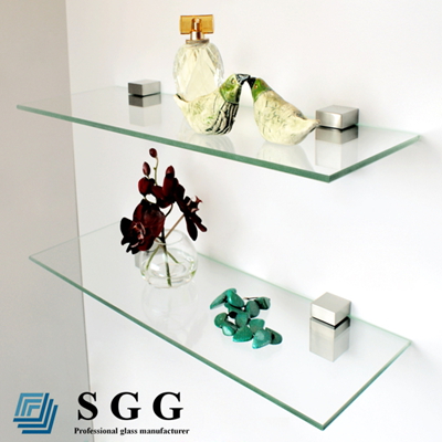 wall mount floating glass shelf