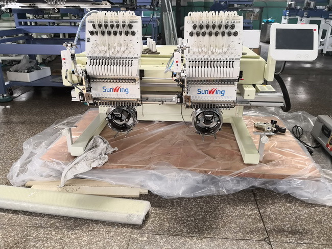 Energy Saving Dual Head Embroidery Machine For T Shirt Printing