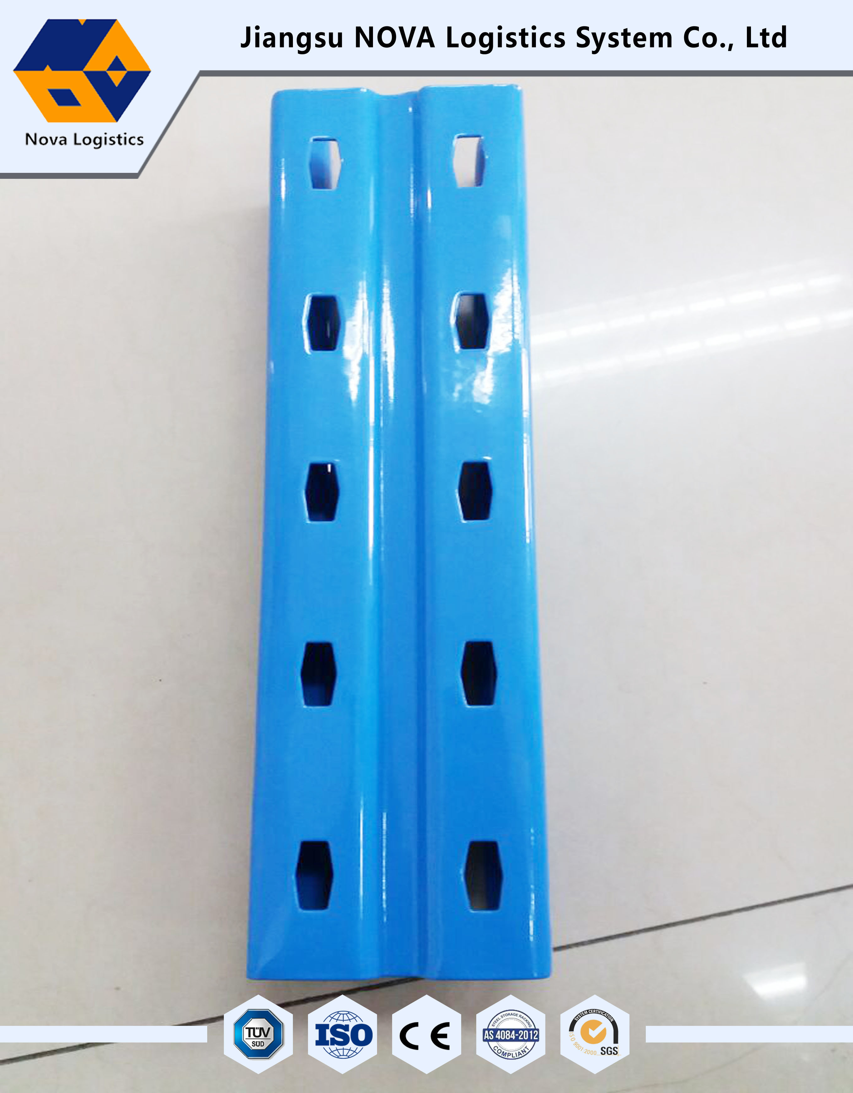 700 - 1200 Mm Racking Depth Teardrop Pallet Rack Q235B Hot Rolled Steel